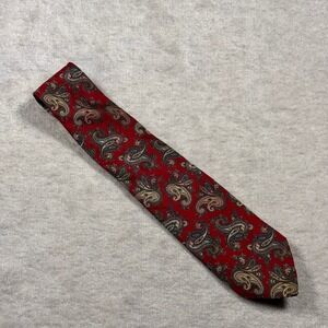 Roberto Capucci Roma Paris‎ Red Paisley 100% Silk Designer Necktie